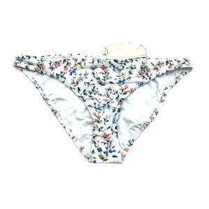 Shoshanna Moderate Coverage White Floral Swim Bikini Bottom XL NEW